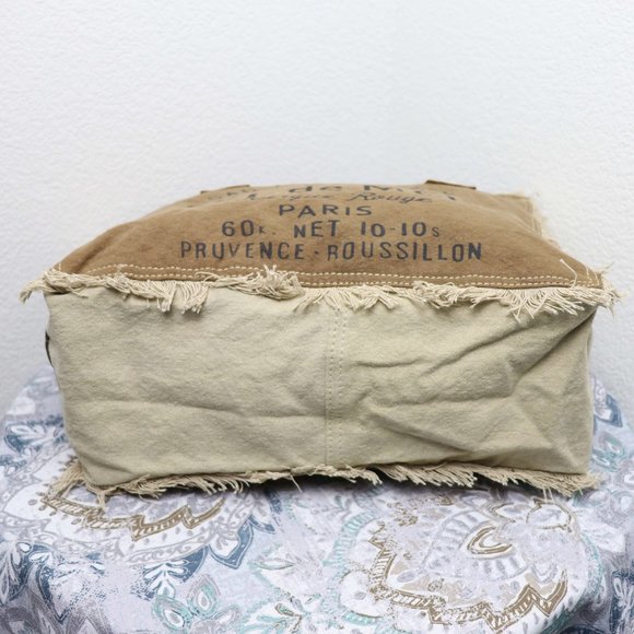 NEW Myra Bag FRENCHY Tan Canvas Tote Bag Purse for Vintage Women Fashion Leather - Picture 5 of 7